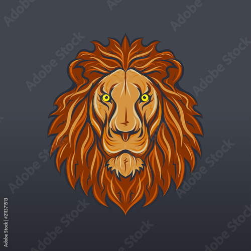 Lion head icon logo. Vector illustration © ilovecoffeedesign