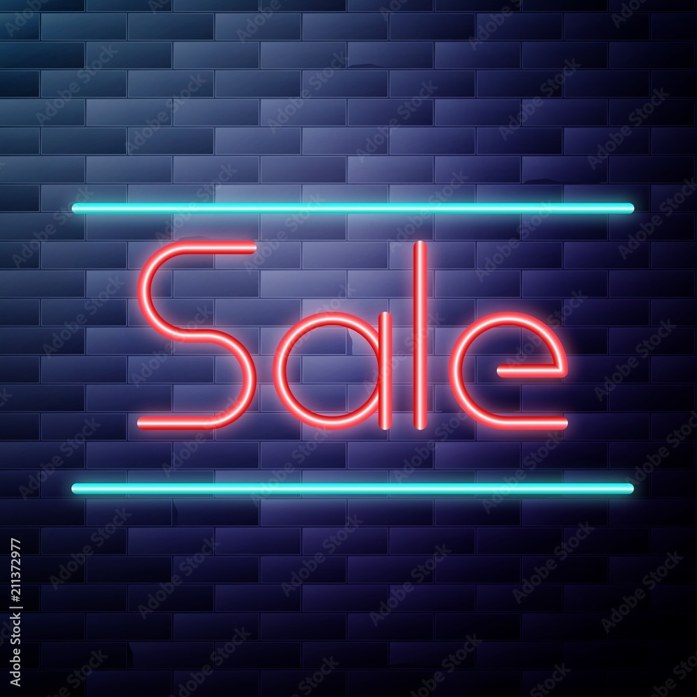 Sale glowing neon sign Sale glowing neon sign