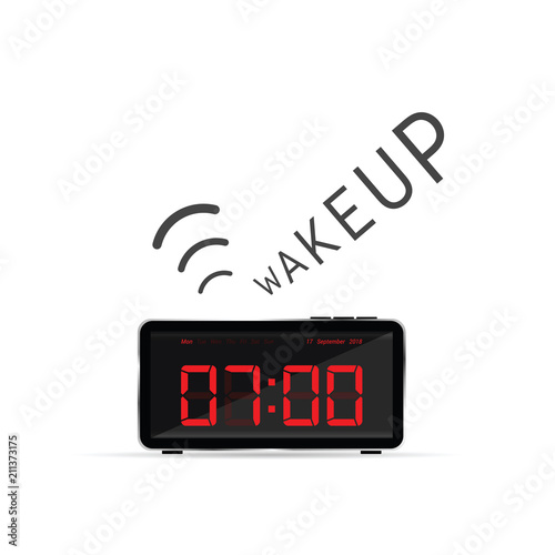clock with wake up alarm illustration