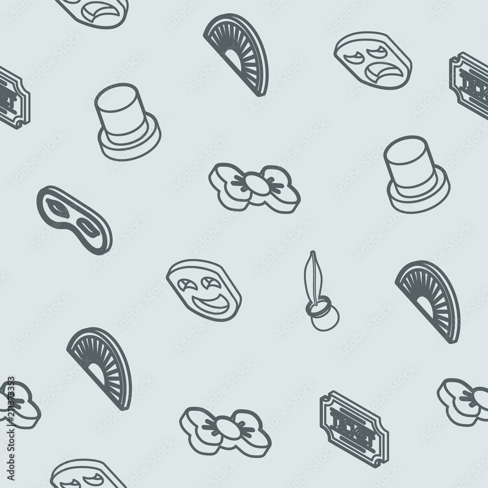 Theatre outline isometric pattern Theatre outline isometric pattern