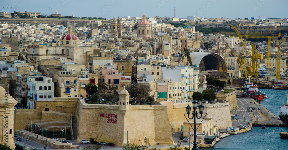 Valetta, Malta - June 2018: European cultural capital, 2018