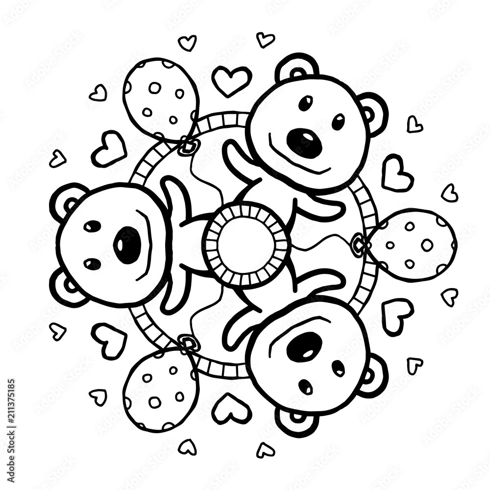 Bären Mandala für Kinder Stock-Vektorgrafik | Adobe Stock