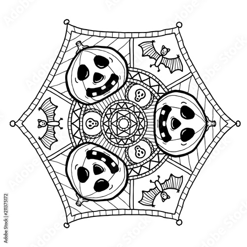 Halloween Mandala für Kinder