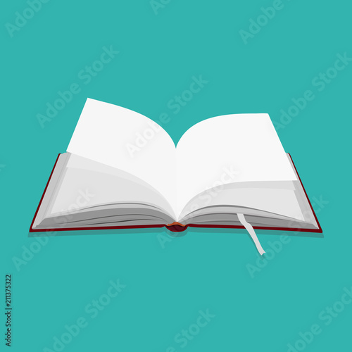 Open book with white pages vector illustration
