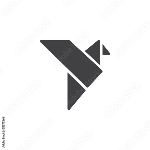 Origami bird vector icon. filled flat sign for mobile concept and web design. Bird paper simple solid icon. Symbol, logo illustration. Pixel perfect vector graphics