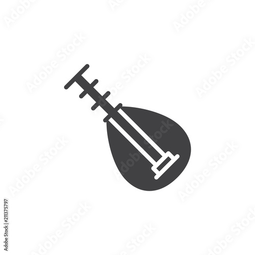 Biwa music instrument vector icon. filled flat sign for mobile concept and web design. Traditional Japanese string instrument simple solid icon. Symbol logo illustration. Pixel perfect vector graphics