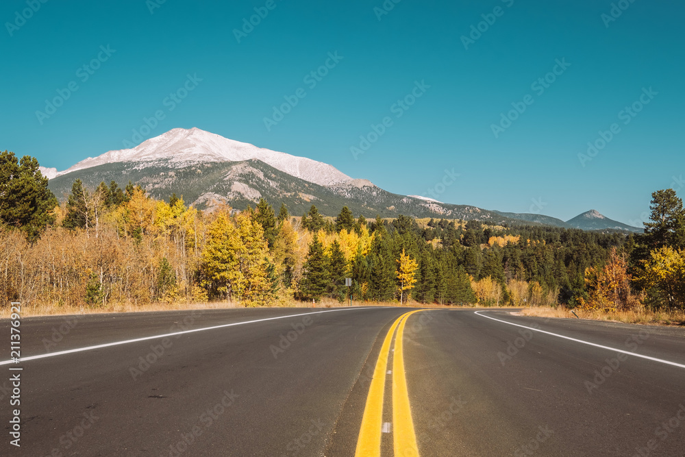 Highway at autumn in Colorado, USA. Highway at autumn in Colorado, USA.