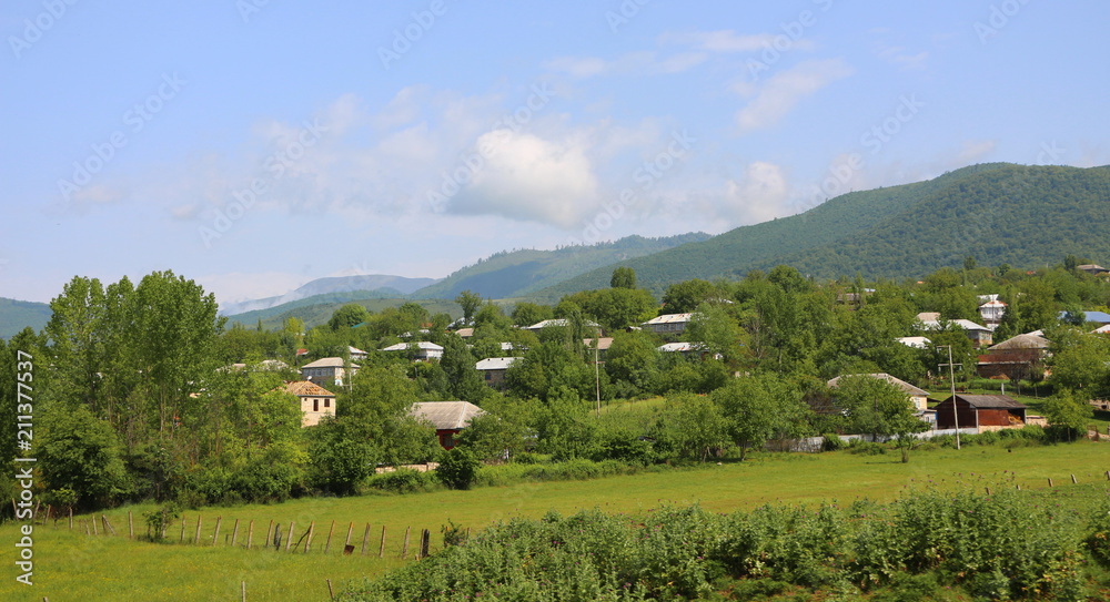 Village on the foothills in Azerbaijan Village on the foothills in Azerbaijan