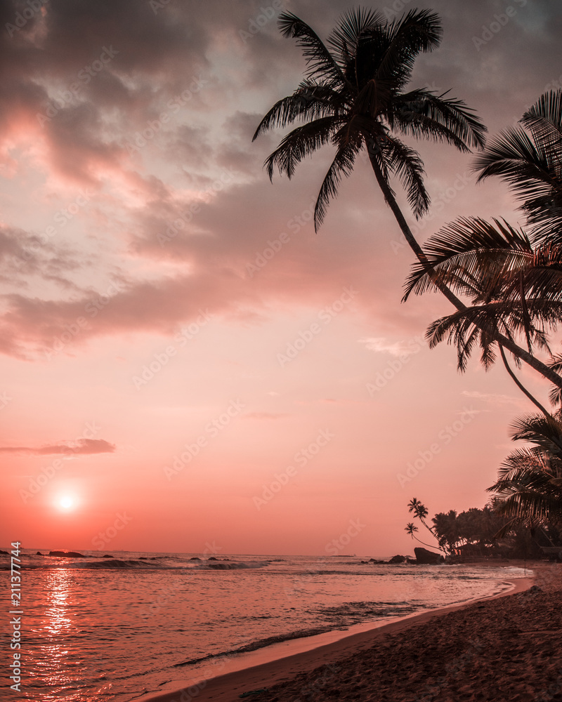 Sunset at a tropical beach