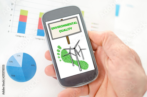 Environmental quality concept on a smartphone