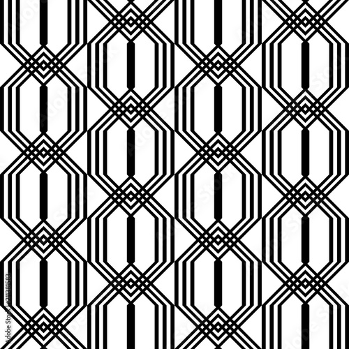 Canvas Print Design seamless monochrome geometric pattern