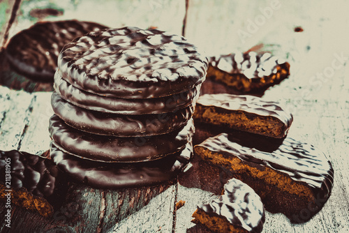 Biscuits on wooden background