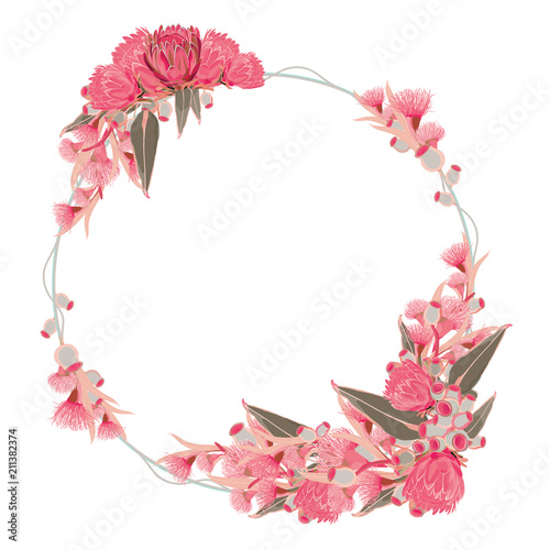 Large Gumnut Wreath Vector Illustration