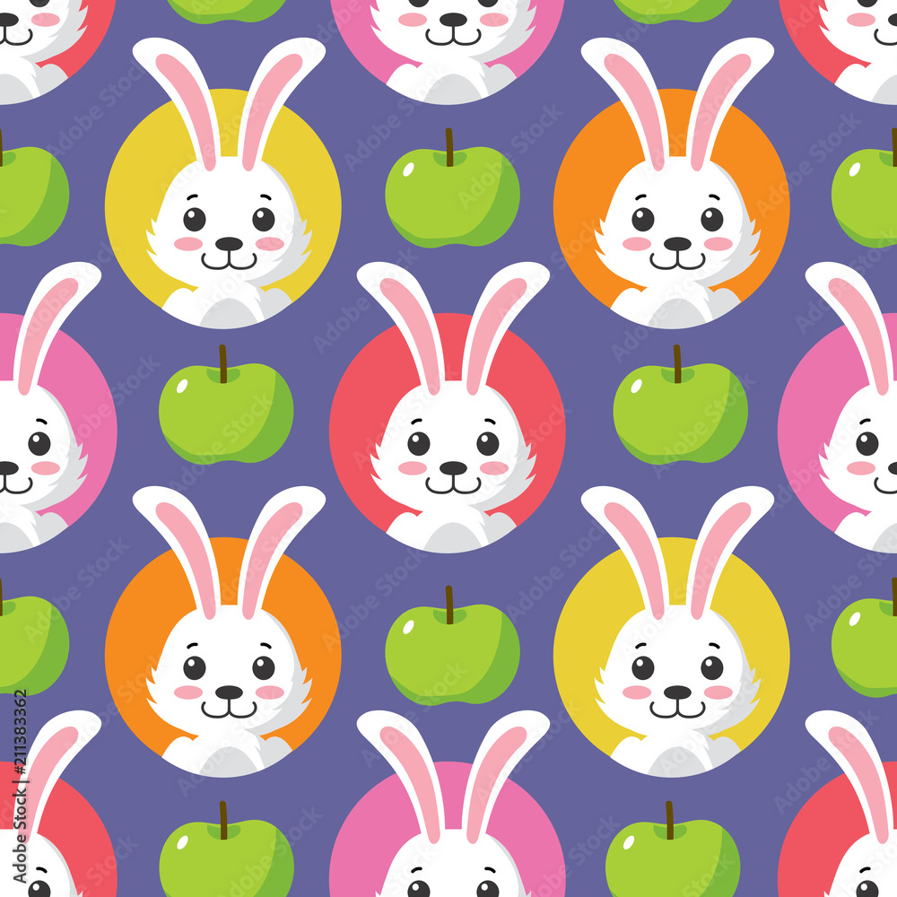 Cute Little Bunny Seamless Pattern