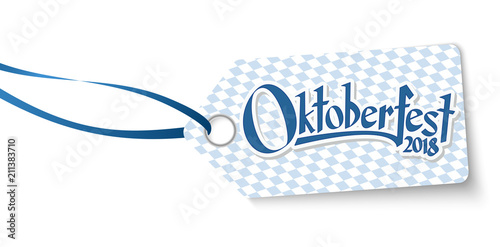 hangtag with text Willkommen zum Oktoberfest 2018