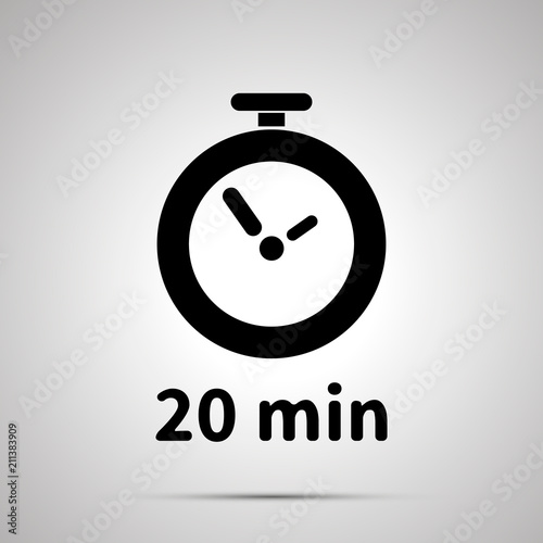 Twenty minutes timer simple black icon
