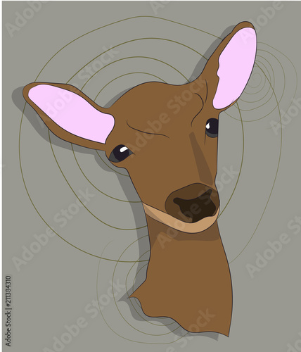 portrait of a deer on a colored background