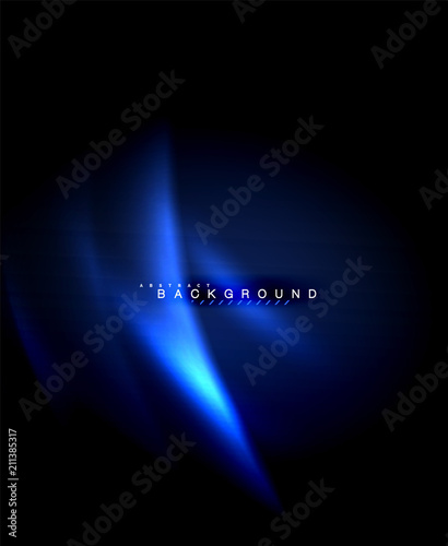 Neon glowing techno lines, hi-tech futuristic abstract background template with square shapes