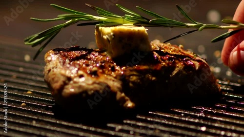 BBQ, Grill, steak, pork with blood