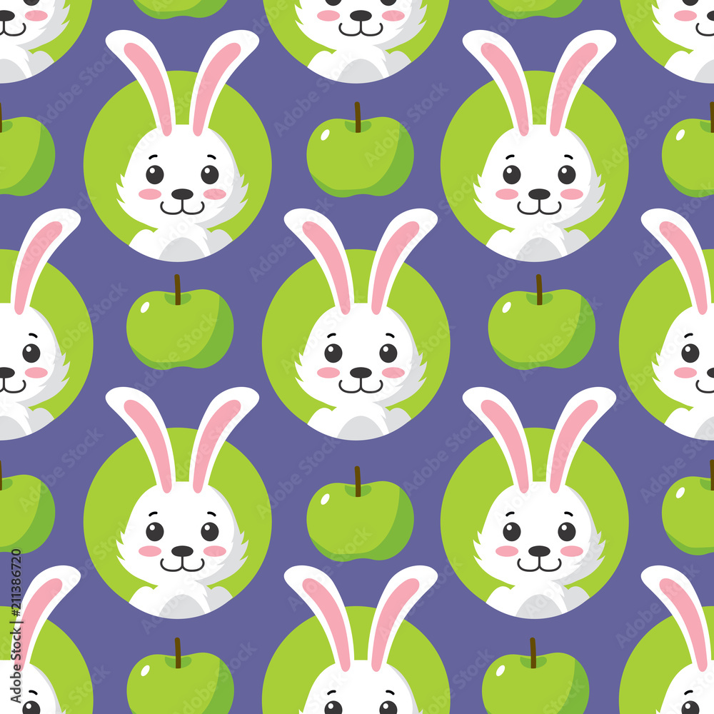 Cute Little Bunny Seamless Pattern Cute Little Bunny Seamless Pattern