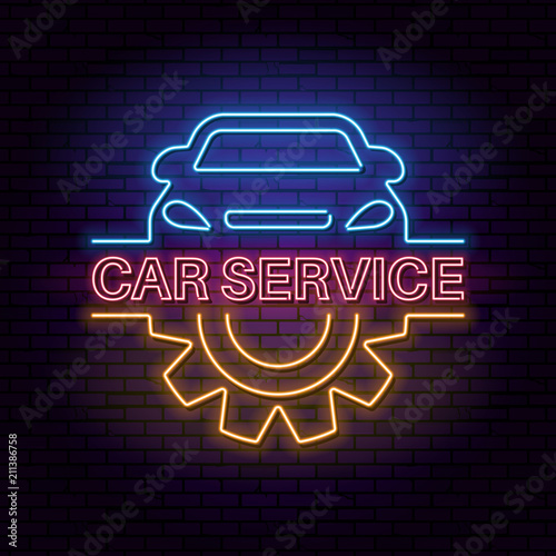 Neon sign car