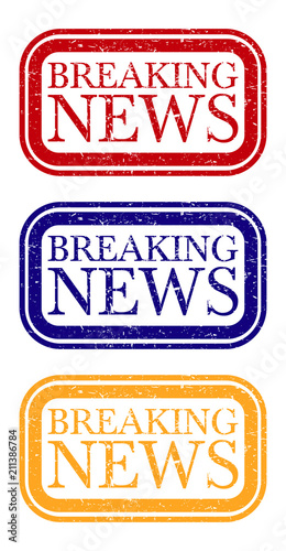 Breaking News banner vector set on white background
