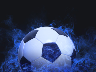 Football - blue smoke effect