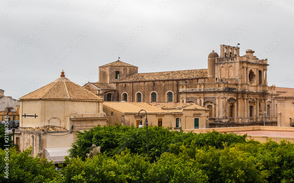 The baroque church of San Carlo in Noto (Sicily, Italt)