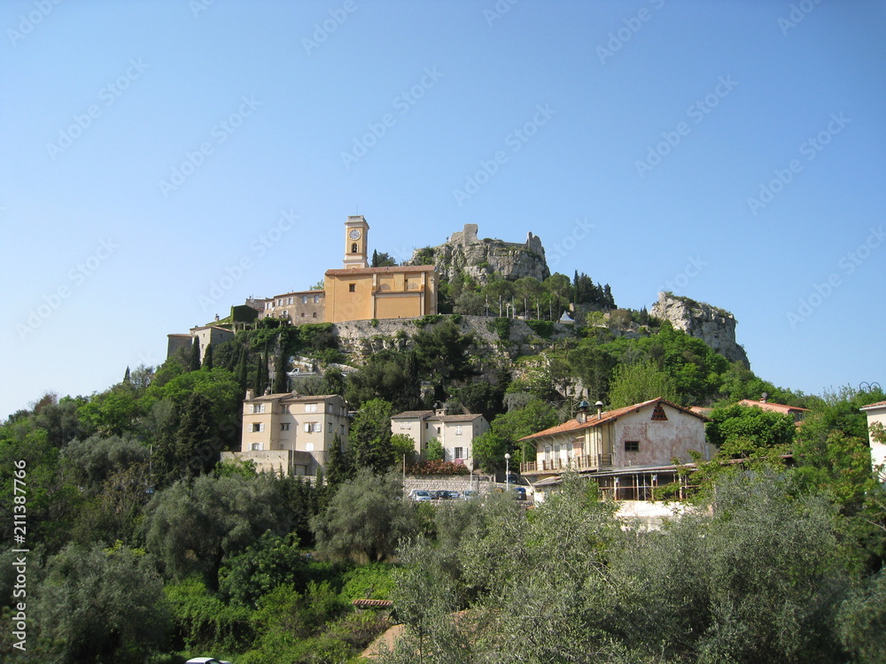 village, architecture, italy, europe, castle, town, landscape, hill, spain, old, church, france, travel, tourism, sky, building, medieval, ancient, city, rock, historic, tower, stone, landmark, blue