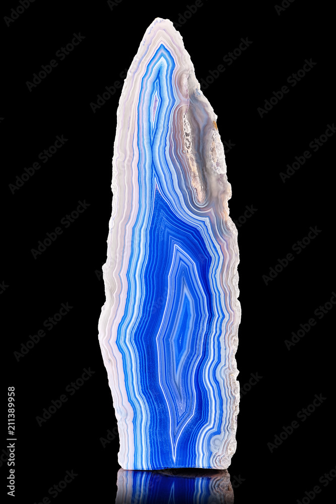 Amazing cross section of Colorful Blue Agate Crystal geode. Natural agate  crystal surface cut isolated on black background, Blue healing abstract  structure slice mineral stone macro closeup Photos | Adobe Stock