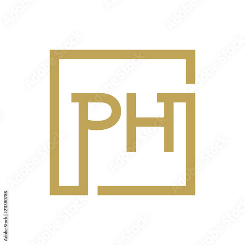 two letter logo line square PA TO PZ