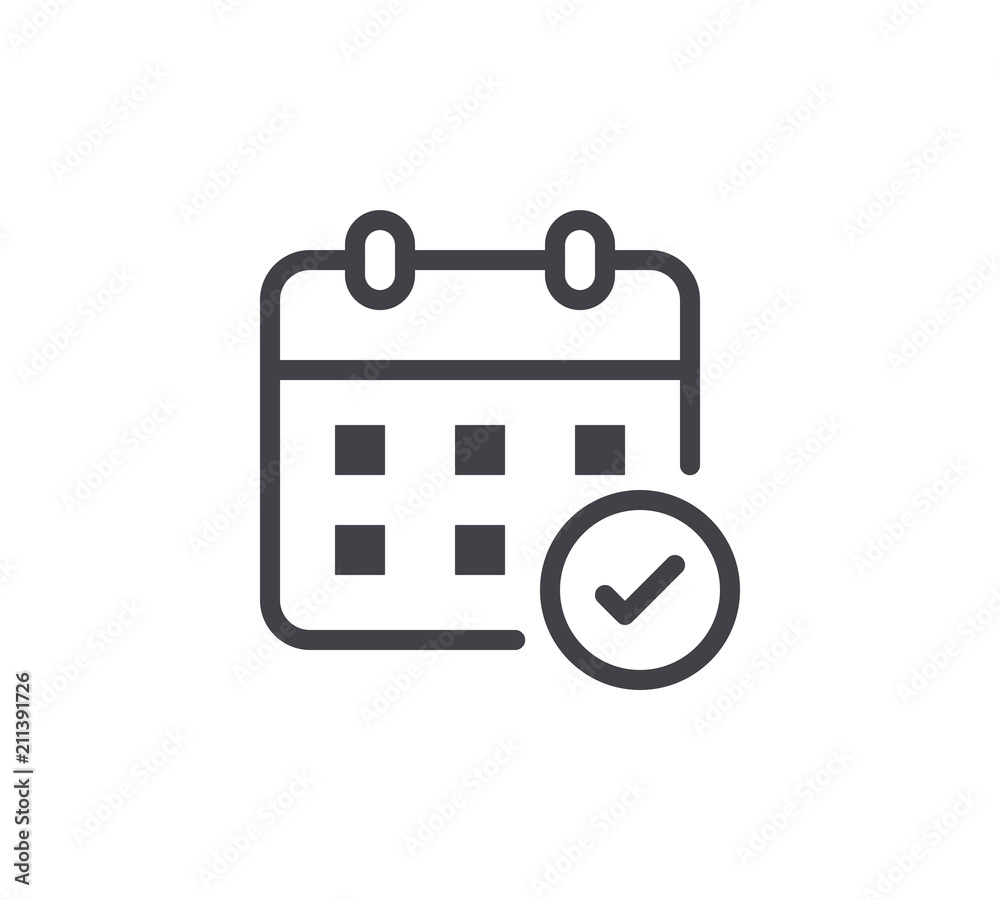Appointment Date Line Icon. Editable Stroke.