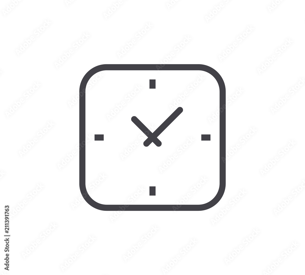 Classic Clock Line Icon. Editable Stroke. Classic Clock Line Icon. Editable Stroke.