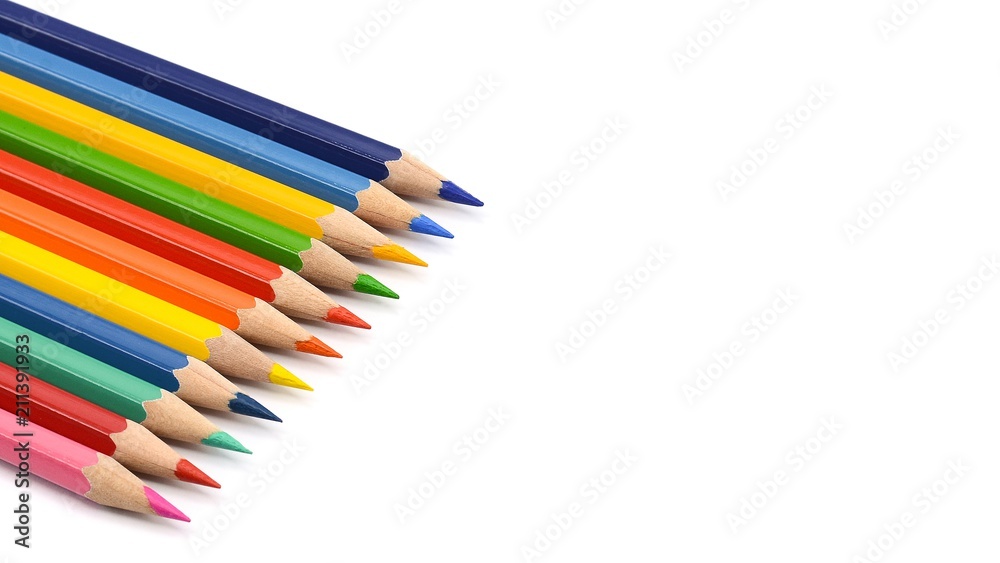 color pencils isolated on white background color pencils isolated on white background