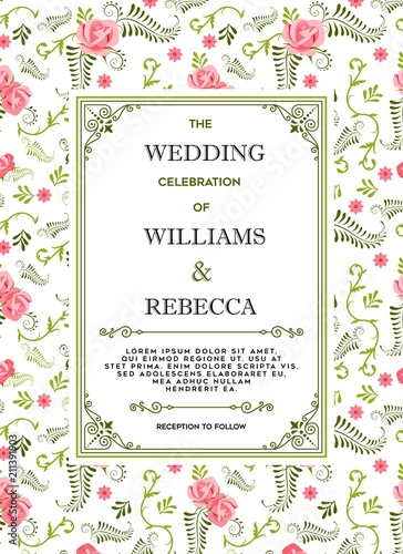 Wedding invitations flourishes ornaments cards,floral invite card Design. save the date, thank you and information design. Vintage victorian frames and decorations. Vector elegant template.