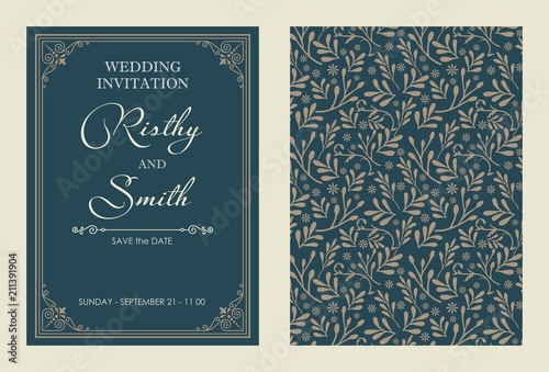 Wedding invitations flourishes ornaments cards,floral invite card Design. save the date, thank you and information design. Vintage victorian frames and decorations. Vector elegant template.