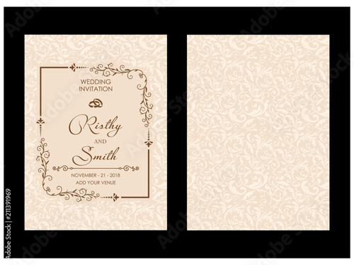 Wedding invitations flourishes ornaments cards,floral invite card Design. save the date, thank you and information design. Vintage victorian frames and decorations. Vector elegant template.