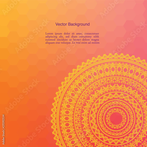 Colorful Mandala vector illustration. Inspired by Islam, Arabic, Asian, oriental, Indian, Turkish, Pakistan, Chinese, Moroccan, Ottoman motifs.