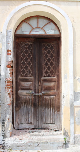 Ancient entrance street doors. © Mykhailo