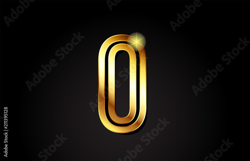 gold number 0 zero logo icon design