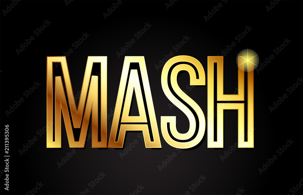 mash word text typography gold golden design logo icon