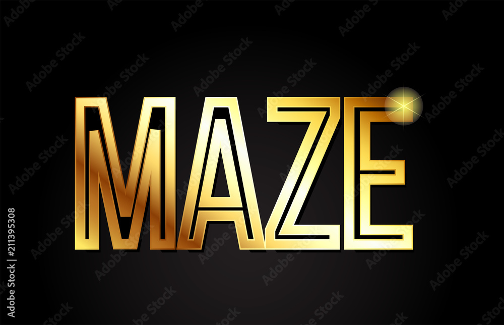 maze word text typography gold golden design logo icon maze word text typography gold golden design logo icon