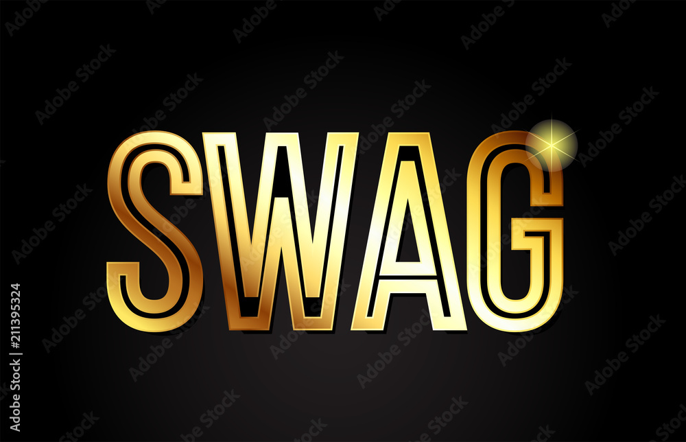 swag word text typography gold golden design logo icon Stock Vector | Adobe  Stock