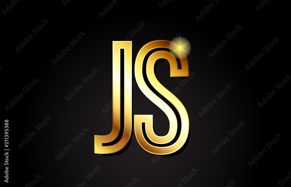 gold alphabet letter js j s logo combination icon design gold alphabet letter js j s logo combination icon design