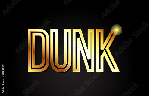 dunk word text typography gold golden design logo icon