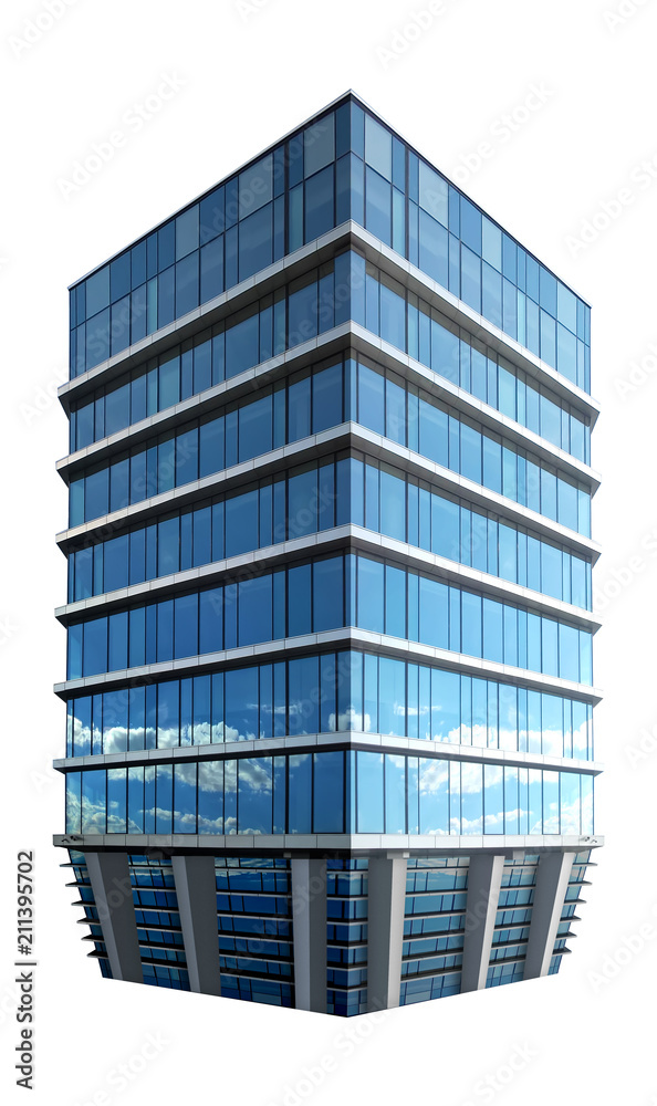 Fototapeta premium single business skyscraper isolated on white background. Business center