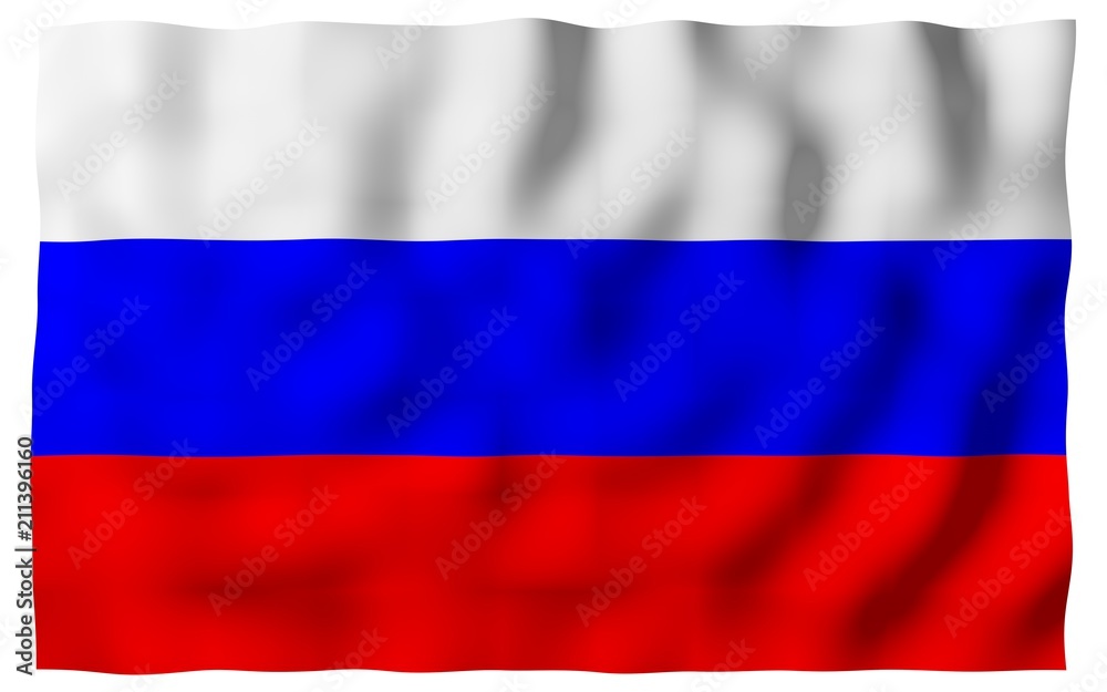Waving flag of the Russian Federation. The National. State symbol of the Russia. 3D illustration Waving flag of the Russian Federation. The National. State symbol of the Russia. 3D illustration