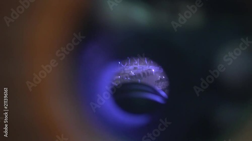 View into the Telescope of Working Old Soviet Ionic-Plasma Deposition Installation