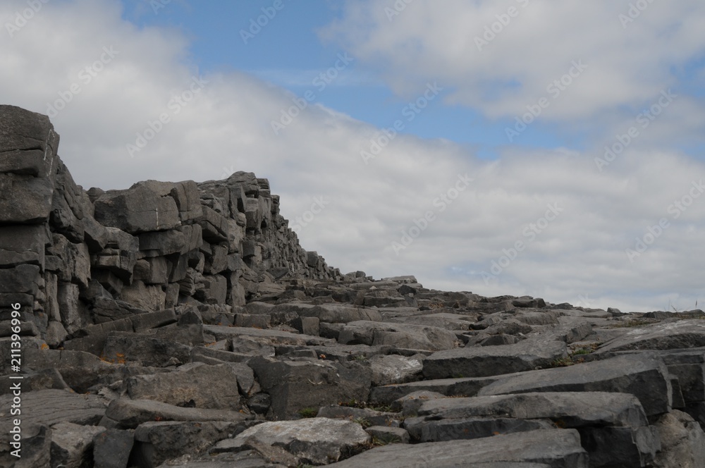 Rocks Landscape Partly Cloudy Sky