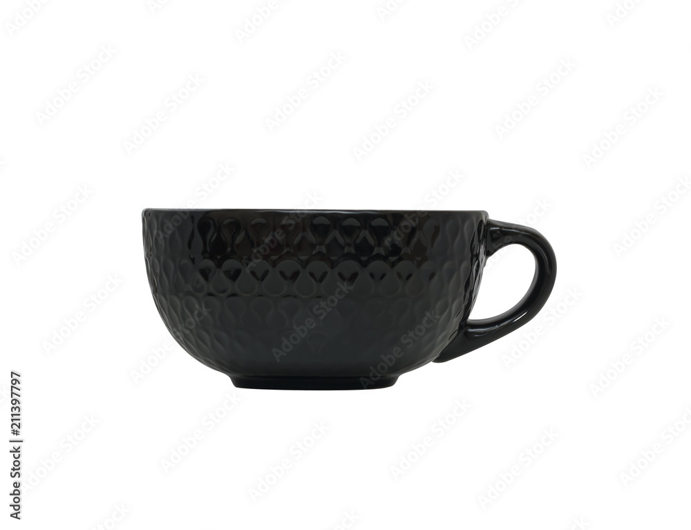 black mug isolated on white background